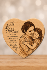 Mothers day Heart wooden enrgave