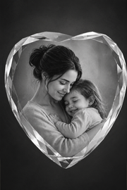 Mothers Day - Heart Crystal Engraved