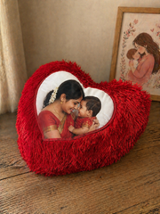 Heart fur pillow