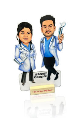 Doctor couples caricature