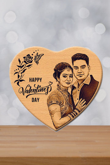 Single heart wooden gift